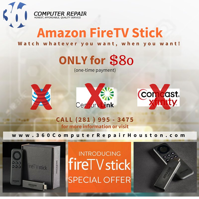TerrellMitchel7's tweet image. Kiss your cable TV goodbye! call (281)995-3475 #360ComputerRepair #HoustonComputerRepair