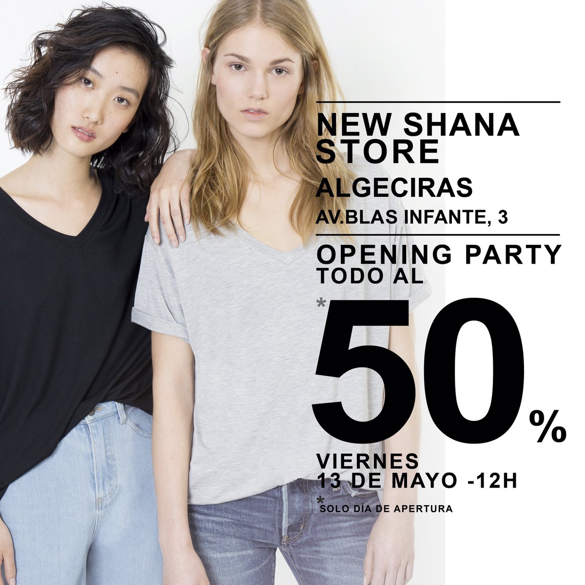 Te esperamos el 13 de Mayo a partir de las 12h. Disfruta de un 50% dto y más sorpresas. Av Blas Infante, 3 Algeciras