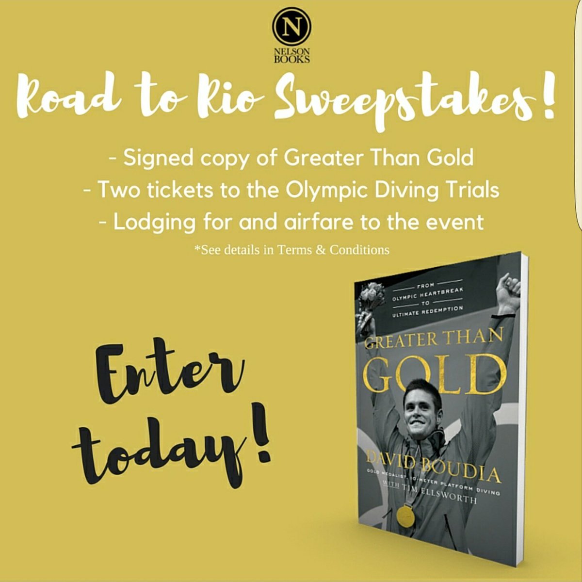 davidboudia's tweet photo. Enter to win a trip to Olympic Trials for you &amp; a friend from @NelsonBooks! Enter here: https://t.co/i41EDTsKc8 https://t.co/37Mbc6DtaJ