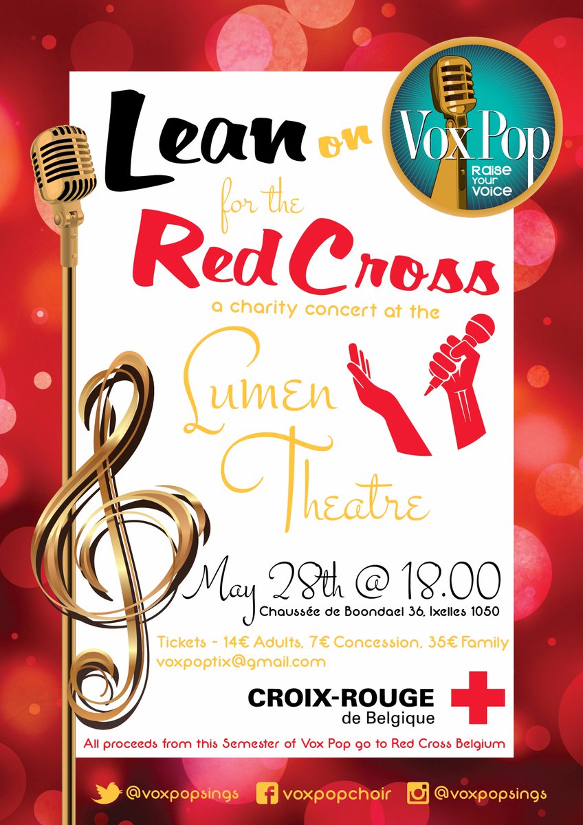 voxpopsings's tweet photo. We are performing on 28 May in sunny #Brussels and supporting all the great work done by @RedCrossEU Share the love! https://t.co/HBFfkusUhE