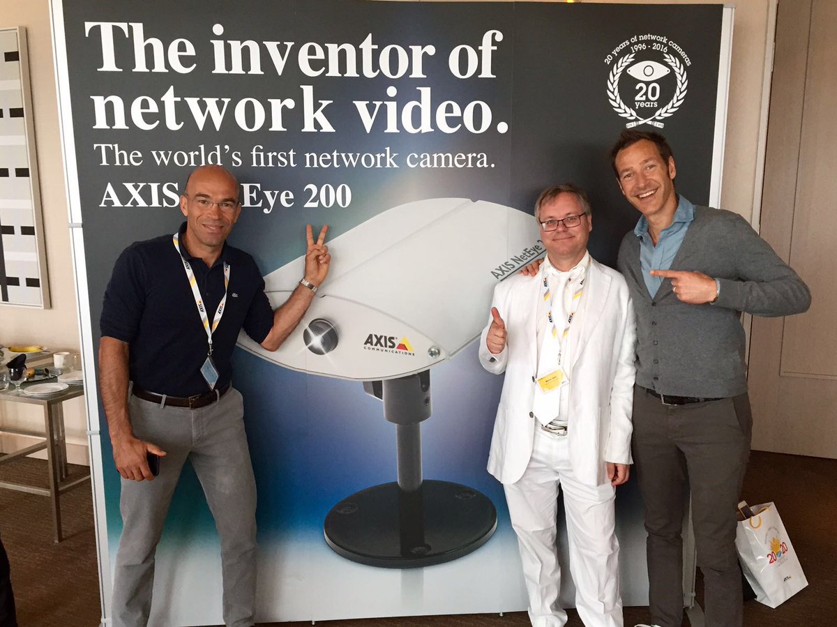 Elmatspa's tweet photo. @andrizzo e @mikiscapolo, Co-Ceo di #Elmat, e @martingren, Co-Founder di #AXIS e inventore della prima #telecameraIP https://t.co/T5vetJ9TRQ