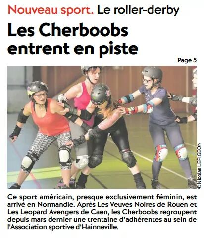ashrollerderby's tweet photo. En page de couverture de la presse de la manche wahouuu 
#pressedelamanche  #cherboobs #bootcamp #rollerderby https://t.co/uDb1NvRnxh