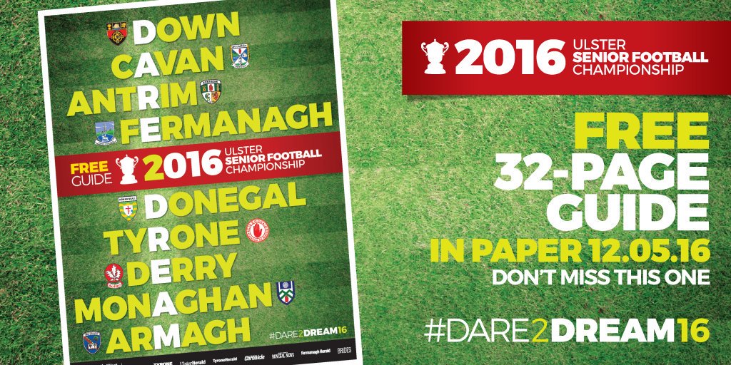 Cant wait for <a href="/Gaelic_Life/">Gaelic Life</a> C'ship supp &amp; FREE All Ireland 2016 wall chart on Thursday #Dare2Dream16 #ColumnDebut 😀