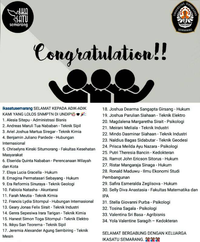 IKASATUSMG's tweet photo. SELAMAT DATANG DAN SELAMAT BERGABUNG DI KELUARGA IKASATU SEMARANG ADIK- ADIK YANG LOLOS SNMPTN 2016💕 https://t.co/LwVpY7RISt