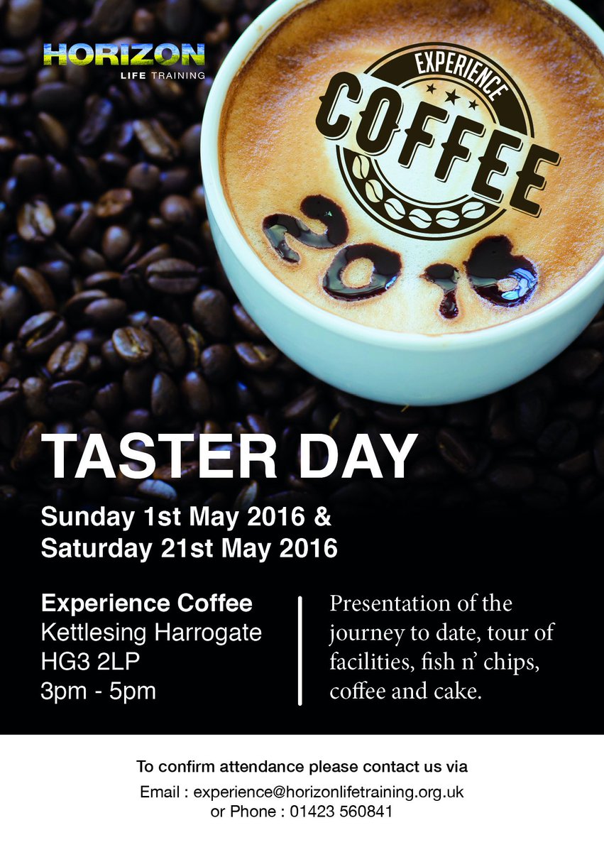 For more info about Experience Coffee events in May, June &amp; July pick up the phone and give us a ring 01423 560841