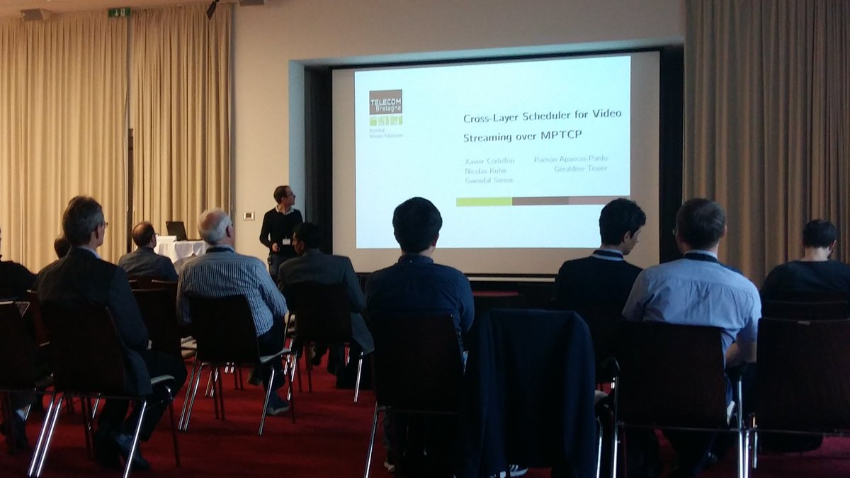 gwendal's tweet photo. At #mmsys16, @xmar76 gives a talk about mptcp and streaming. Great talk so far. https://t.co/RbEsl5BxOb