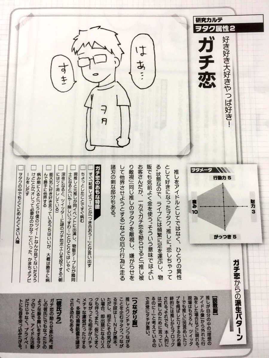 Twitter पर アイドルとヲタク大研究読本シリーズ ガチ恋 推しをアイドルとしてではなく 異性として好きになったヲタク 好き好き大好きやっぱ好き こんな内容も掲載 アイドルとヲタク大研究読本 5月19日発売 T Co V6h8mgh7xq