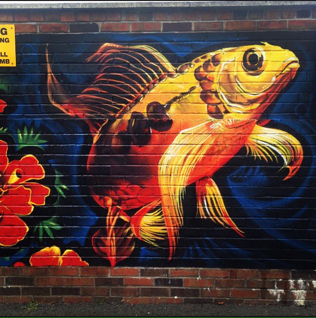 jonnymckerr's tweet photo. #koi #spraypaint #wall #edenvilla #commission #jmk https://t.co/USjJwvfu9r