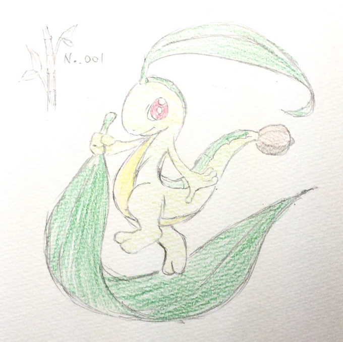 小学生あたりに考えてた創作ポケモンをデザイン見直して描いてみました。名前は決まってません。昔のと合わせてどうぞ 