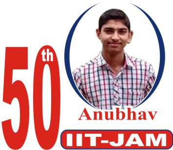 PIAIMCLASSES's tweet image. ANUBHAV CHAUHAN @ PI AIM @ IIT JAM