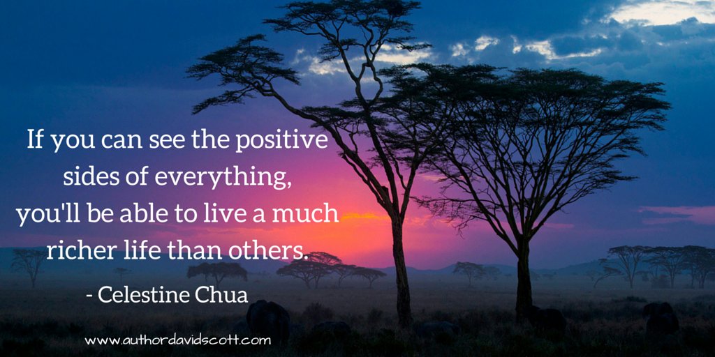 DScottwrites's tweet photo. If you can see the positive sides of everything you'll be able to live a much richer #life than others - C. Chua https://t.co/E1DDRfpT0B