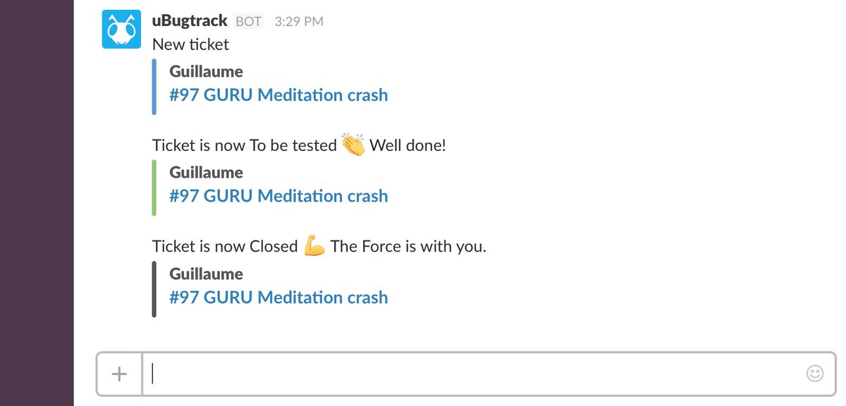 ubugtrack's tweet photo. uBugtrack with @SlackHQ, the best way to be more productive. https://t.co/k8hvzzCnBT