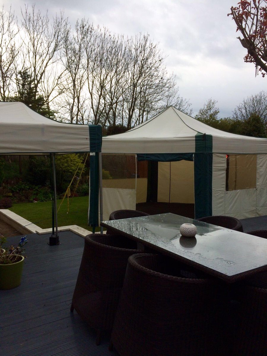 MMHireLincoln's tweet photo. Our 6m x 6m hexagonal marquee linked to our 3m x 2m looking beautiful despite the rain ☔️ #marquee #marqueehire https://t.co/eZ3oFnhiWO