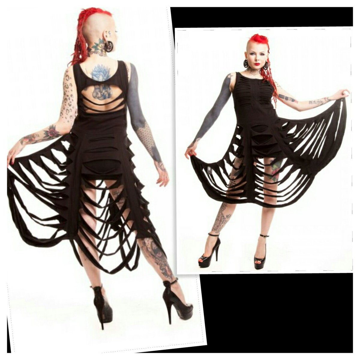 FourleafClothin's tweet photo. Get your #Gothuc fix with our #alternative #dresses https://t.co/XNA6h2mkU9 #gothgirl #occult #black #cyber #altgirl https://t.co/JmKybdNInb