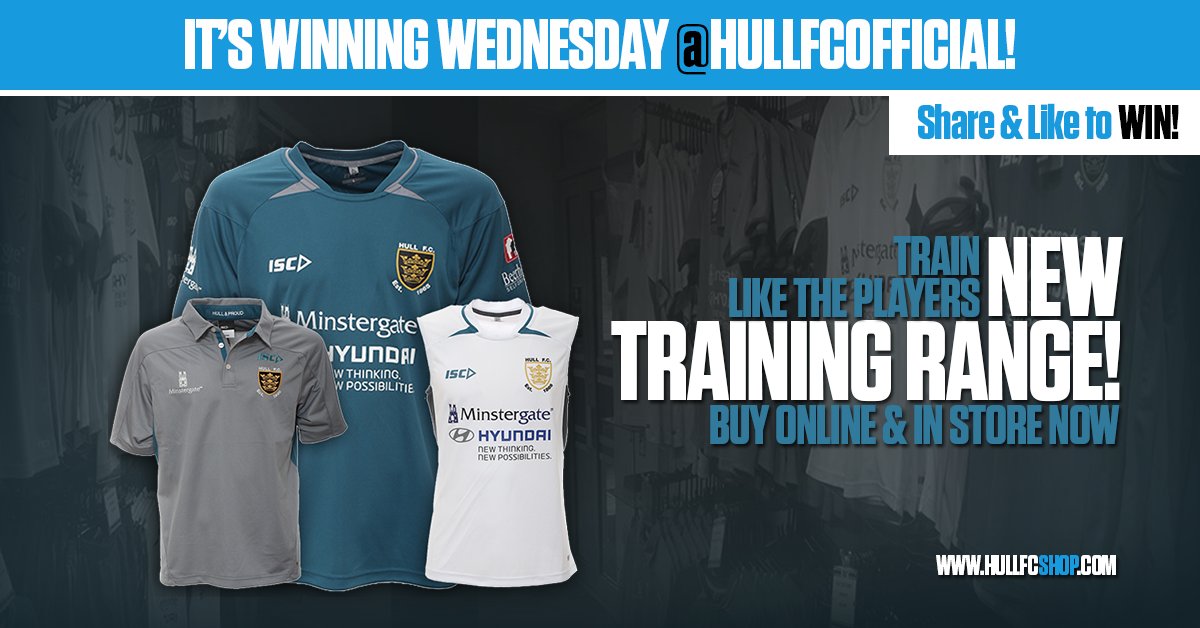 hullfcofficial's tweet photo. WINNING WEDNESDAY: Like &amp; share this post for the chance to win the 3 items pictured from the new training range https://t.co/Sjq3QP360Z