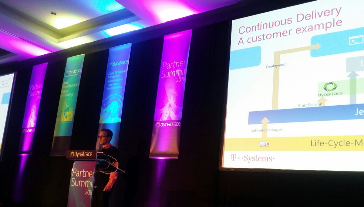 DeanKara's tweet image. Robert Kuhn - T-Systems MMS outlines how Dynatrace supports their continuous integration efforts.#dtpartner #DevOps