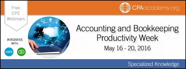 Learn about the cloud advantage! Introducing Accounting &amp; Bookkeeping Productivity Week! ow.ly/2HPe3005tMT