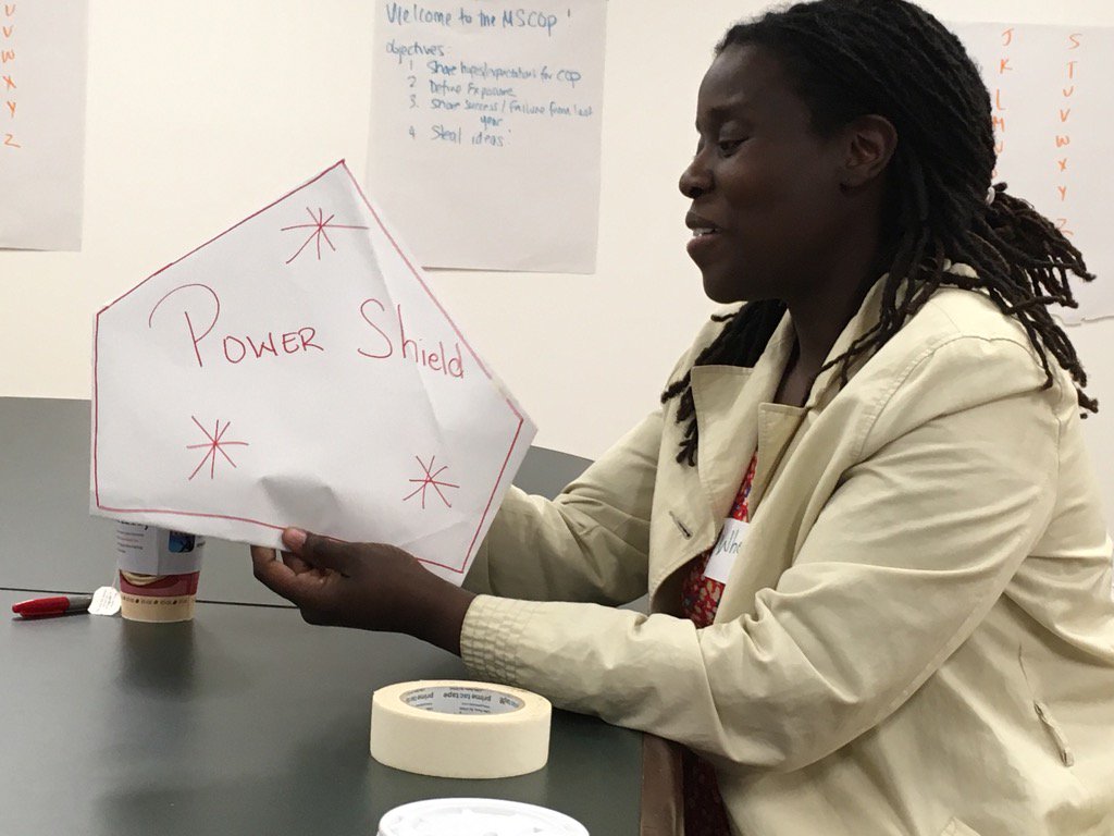 rebeccafabiano's tweet image. Keeping kids safe w/ her #powershield @PYNinc #COP