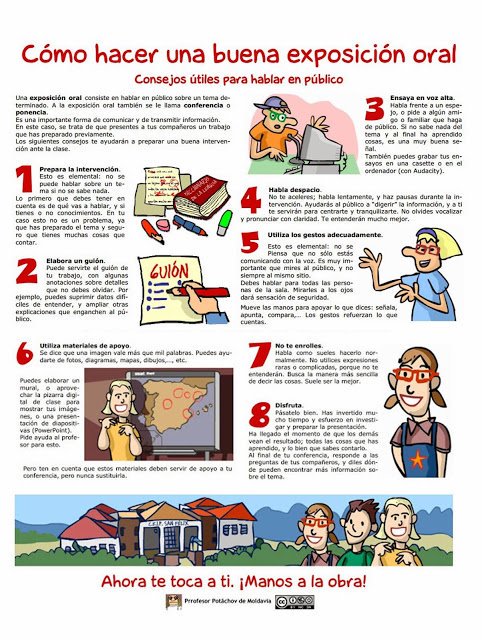 educaSGCTIE's tweet photo. Consejos útiles para hacer una buena exposición oral vía @eTwinning_es https://t.co/boIqb605kX