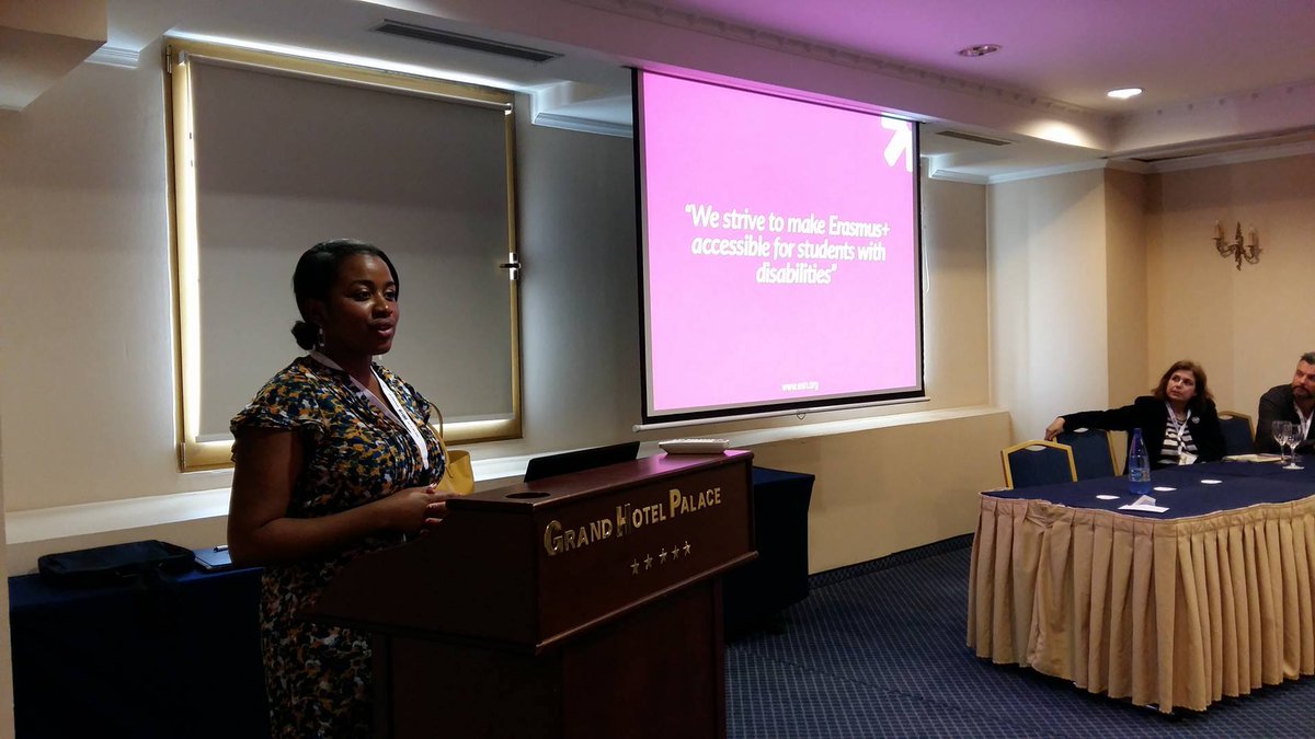 "We strive to make Erasmus+ accessible for students with disabilities", <a href="/SSabuni/">Safi Sabuni</a> presenting #MappED! at #ERACON2016