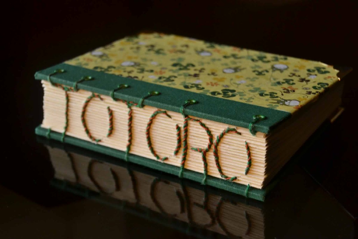 BBookbinding's tweet image. Rilegatura coptic-ricamo TOTORO #coptic #binding #studioghibli #totoro