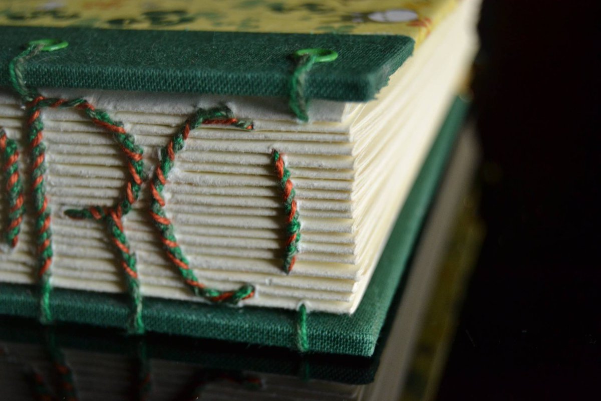 BBookbinding's tweet image. Rilegatura coptic-ricamo TOTORO #coptic #binding #studioghibli #totoro