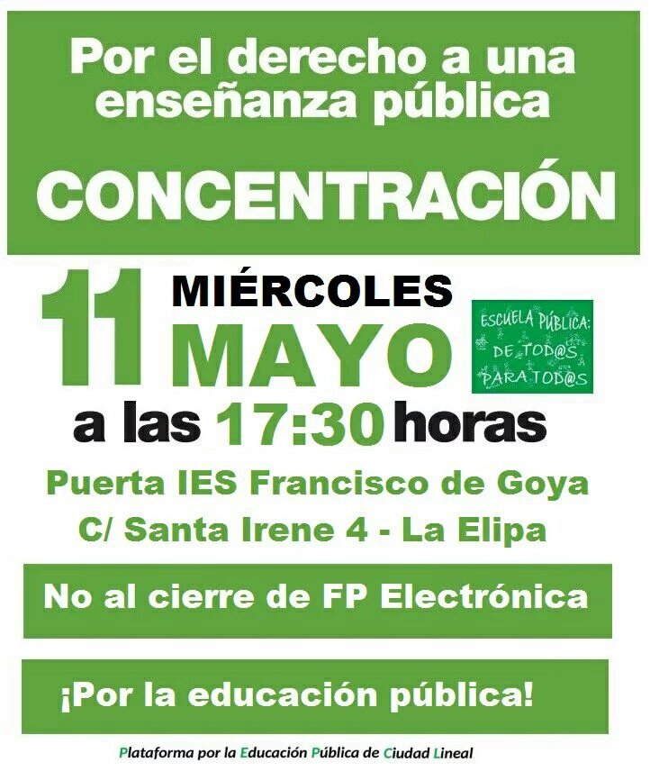 nostalgiabcn's tweet photo. Por la enseñanza pública, di NOOOO al cierre del FP Electrónica del  IES F.Goya #resistenciagoya @resistenciagoya https://t.co/OXzJWXSntf