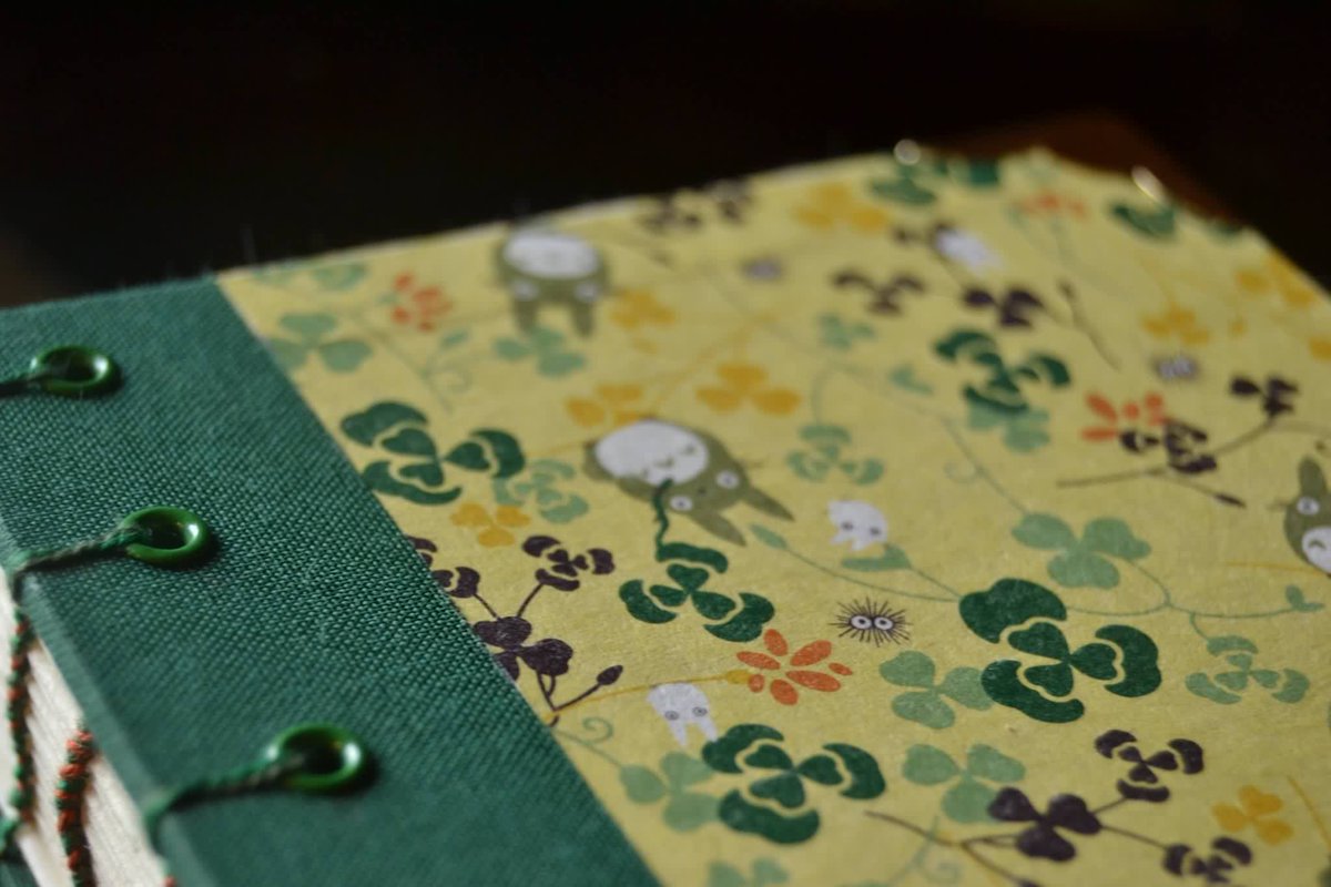 BBookbinding's tweet image. Rilegatura coptic-ricamo TOTORO #coptic #binding #studioghibli #totoro