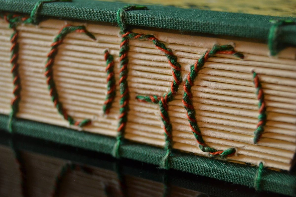 BBookbinding's tweet image. Rilegatura coptic-ricamo TOTORO #coptic #binding #studioghibli #totoro #bookbinding