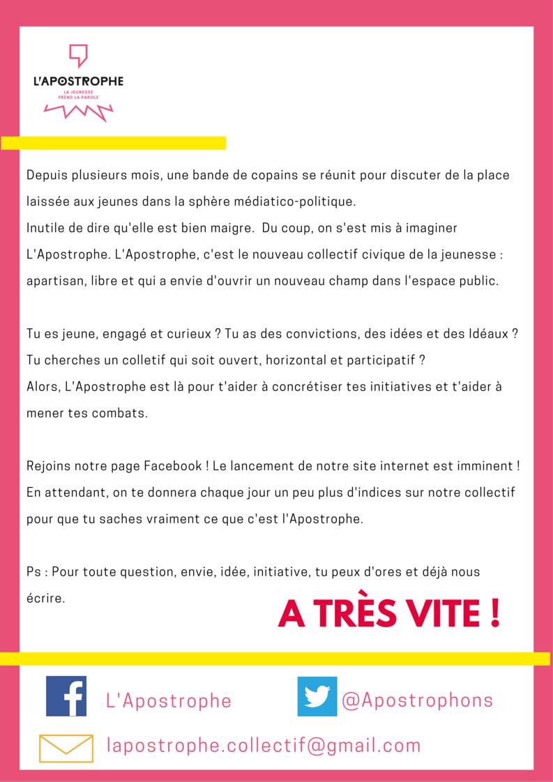 Apostrophons's tweet photo. Dans quelques jours, la jeunesse prend la parole ! #LApostrophe https://t.co/2mZVldmnp7