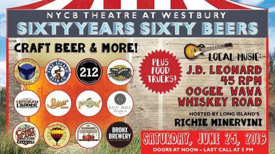 Buy tickets NOW for the 60 Years 60 Beers festival on June 25th at @TheatreWestbury here: goo.gl/pyHWIo