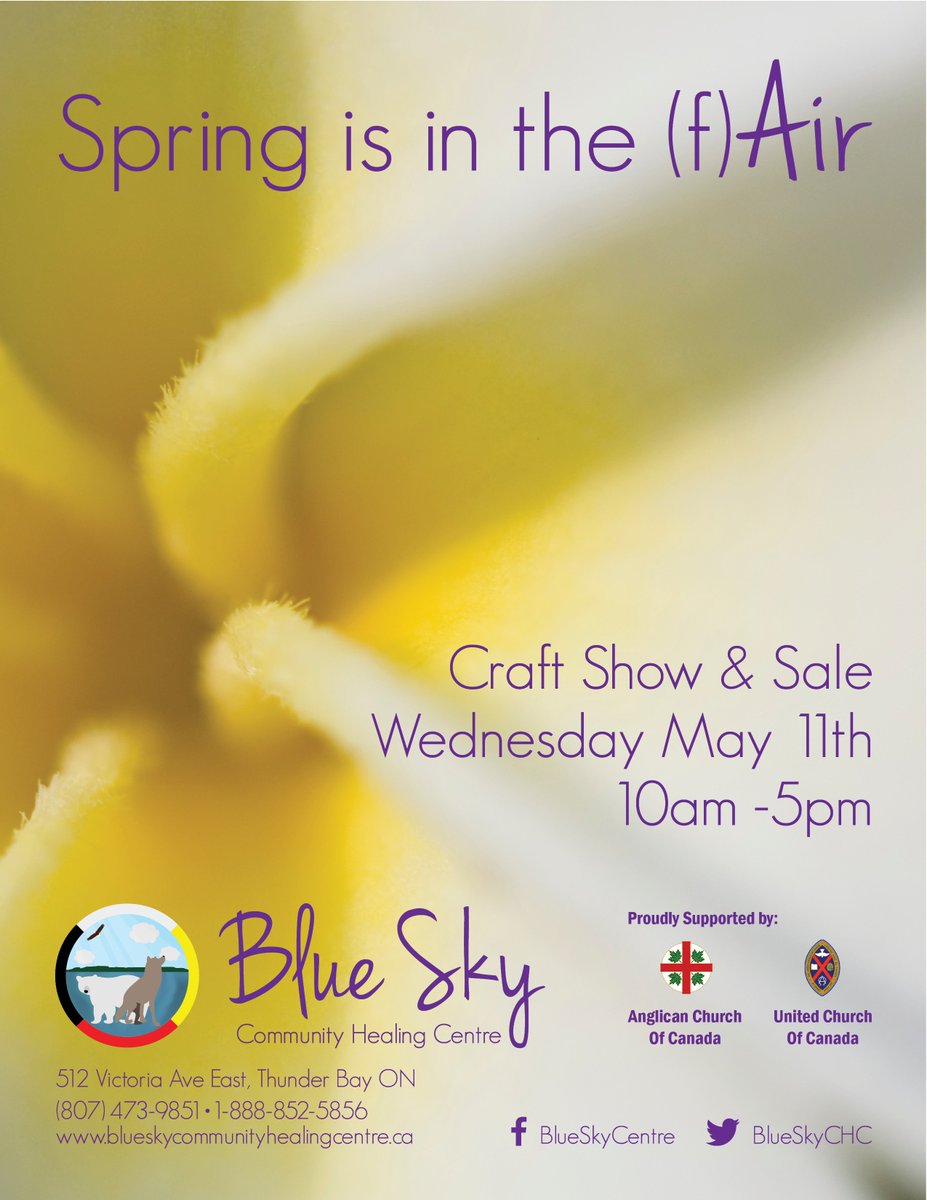 BlueSkyCHC's tweet photo. Today! 10-5 #CraftShow #CraftSale #Art 512 Victoria Ave East.  #TBay #TBayLovin https://t.co/Xk3bGuZS5a