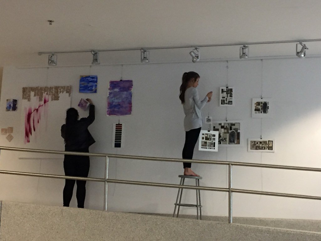 MeridithRidl's tweet image. exhibition in progress!  show opens 5/16 8pm! #hchsart #hcmaroons #APArt