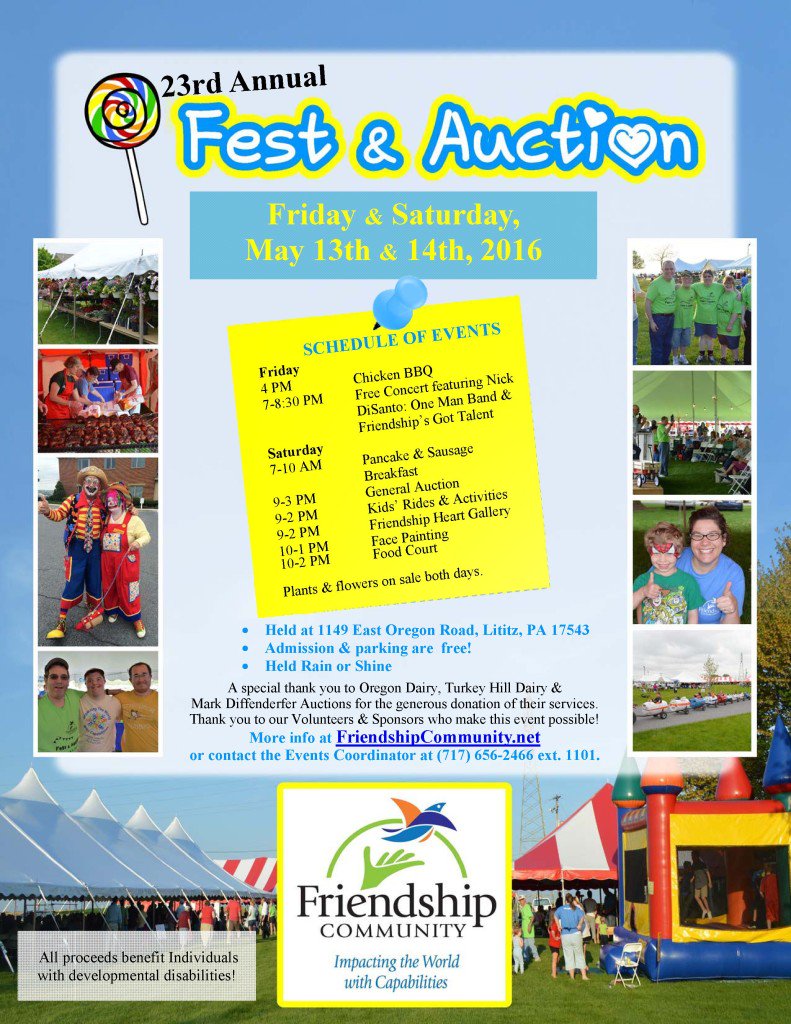 FHGallery's tweet photo. The 23rd Annual Fest &amp; Auction @FriendshipComm is this Friday and Saturday! There will be food and fun for everyone! https://t.co/fjCFGalkfO