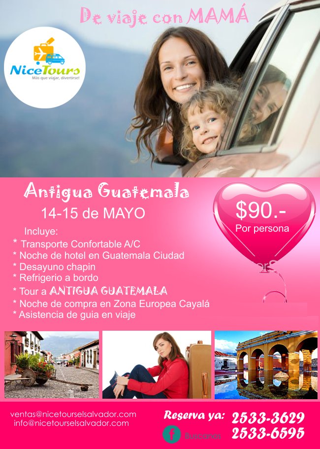 Nice_ToursSv's tweet photo. Últimos espacios disponibles!!! #Antigua #mama https://t.co/J4VteRLSo0