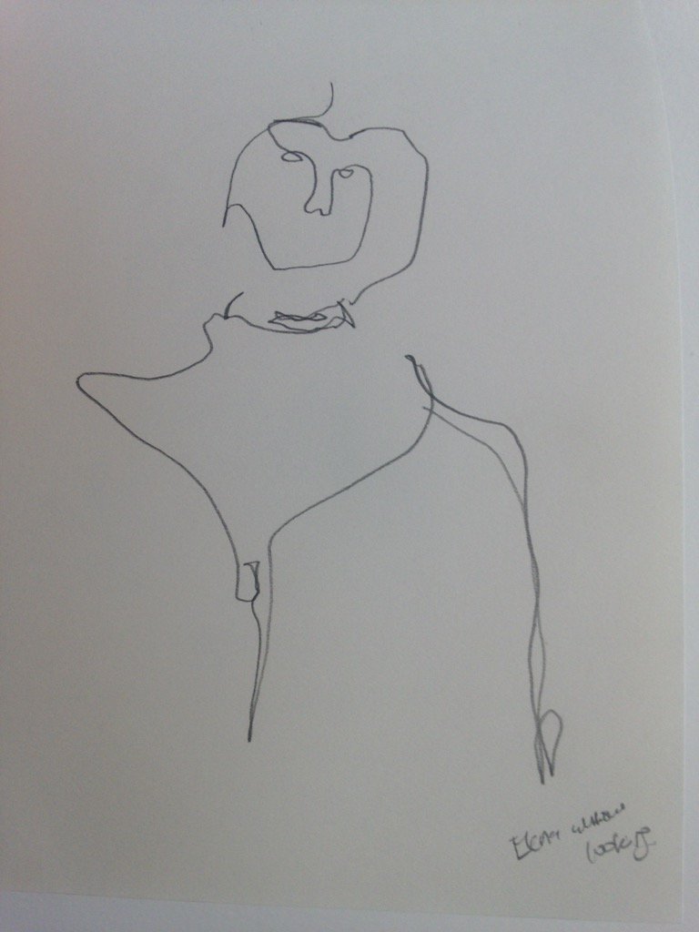 elly_clarke's tweet photo. #30seconddrawing - without looking at or lifting pencil from paper - of Elena, classmate at #berlindrawingroom https://t.co/owI6fSnnqu