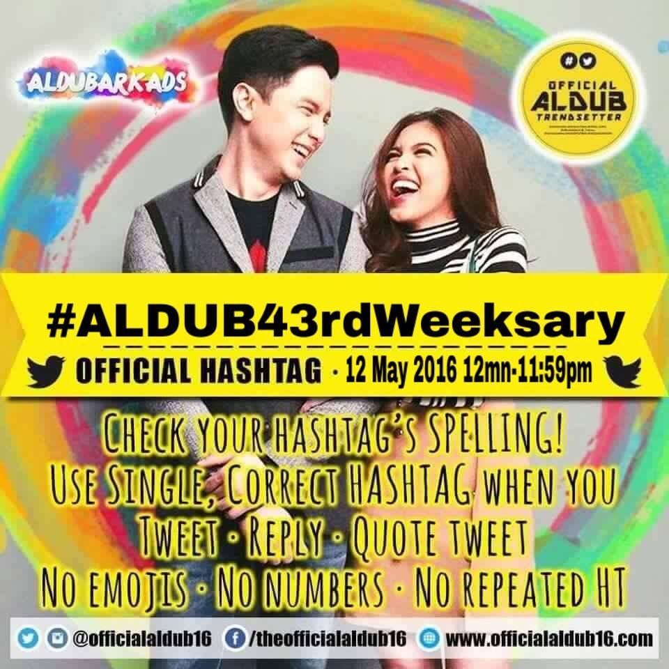 ALDUBARKADS's tweet photo. 43 and counting to forever..
@aldenrichards02 @mainedcm 
@officialaldub16 

Our OHT for Today
#ALDUB43rdWeeksary https://t.co/ayG1xOgrzu
