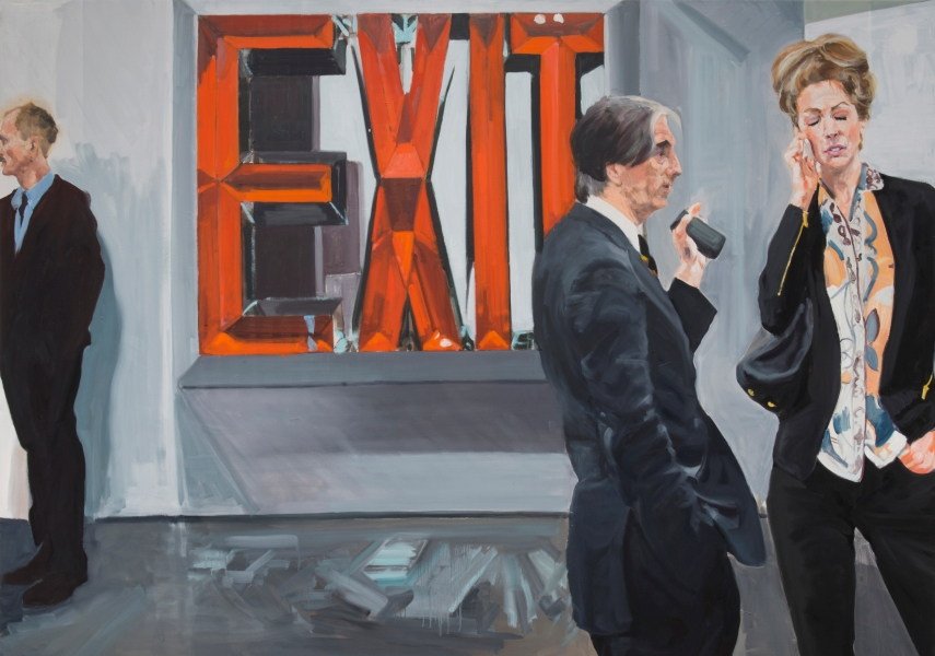 Elfenbeinmoewe's tweet photo. "Layers of consciousness on top of layers of cross-purposes.“
Eric Fischl, "Exit" (from the series "Art Fair") https://t.co/nN5zY99a5Y
