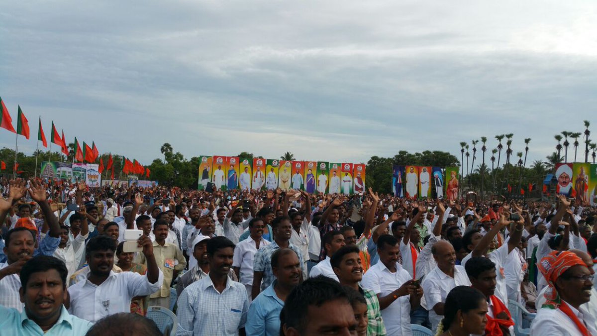 BJP4TamilNadu's tweet image. Prime Minister Shri.@narendramodi&apos;s #Vedaranyam Public Meeting today.

#ModiInTN