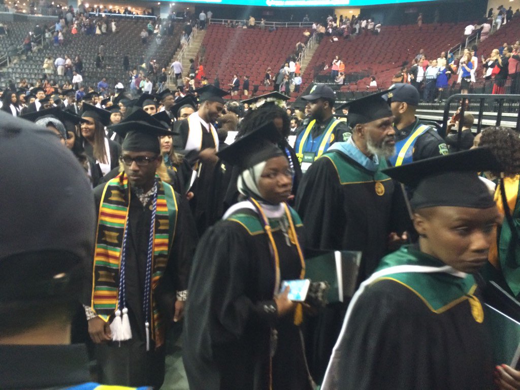 jerseyjournal's tweet photo. NJCU's newest alumni heading out of Prudential Center and into the world.#njcu2016 https://t.co/0wjeDNvpRF
