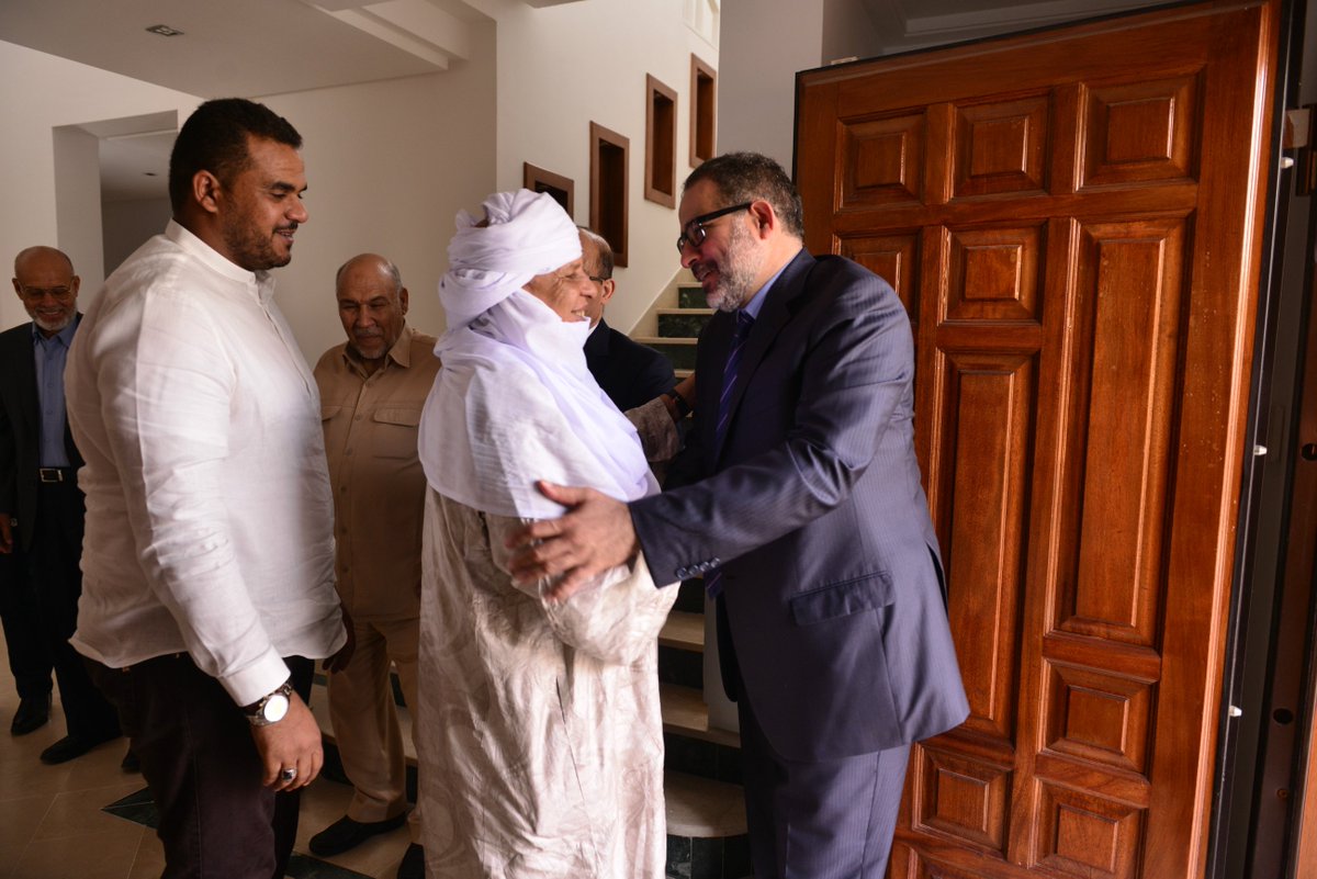 LibyaInstitute's tweet photo. Dr. Aref Nayed meets with the Social Council of the #Tuareg & #Warfalla tribes in Tunis #Libya
#peace https://t.co/YEloGoN45T
