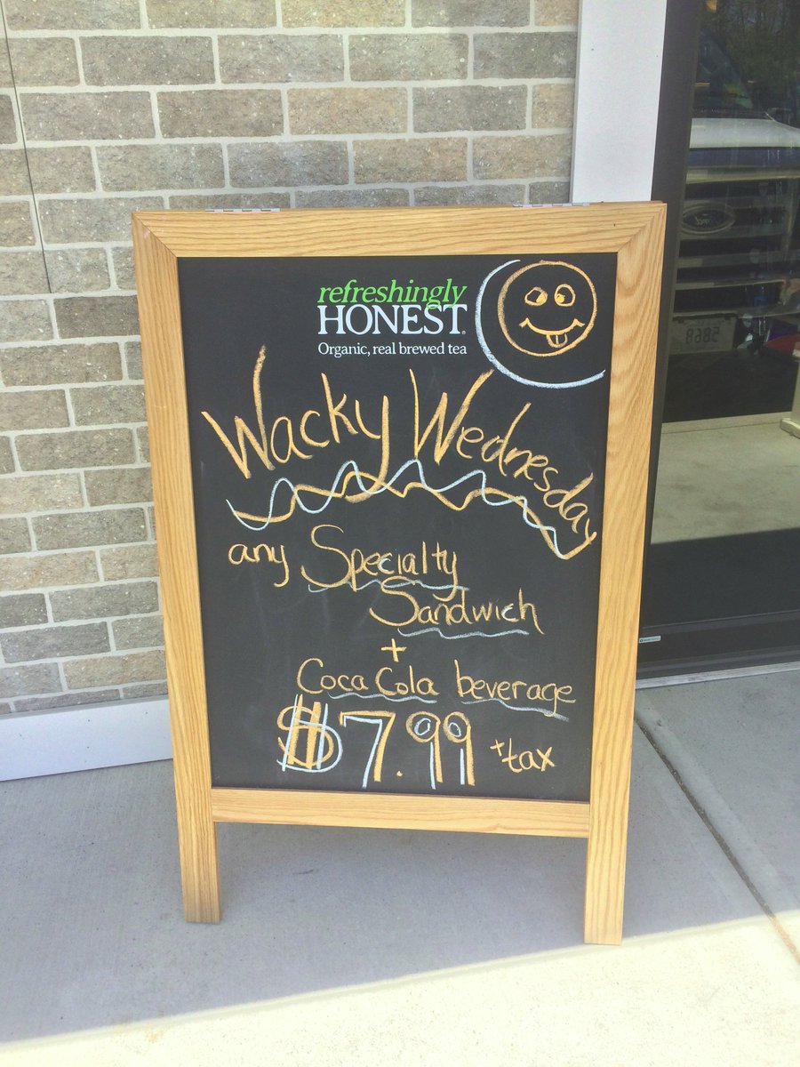 Stop by for Wacky Wednesday! Any specialty sandwich with a Coca Cola beverage for only $7.99! #Bryant #lunchtime