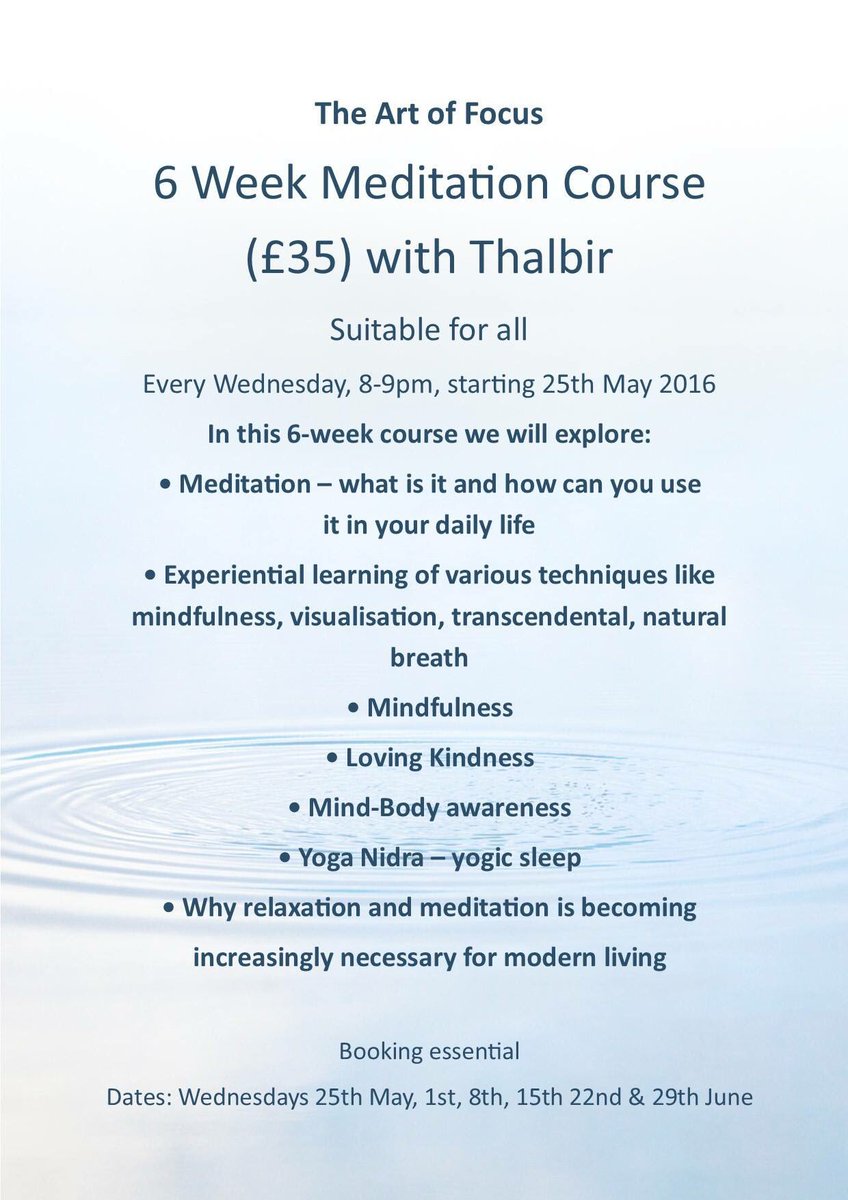 Absolute__Yoga's tweet image. 6 week Meditation course (£35)  starts Wed 25th May 8-9pm. Suitable for &amp;amp; open to all

DM for enquiries/bookings😊