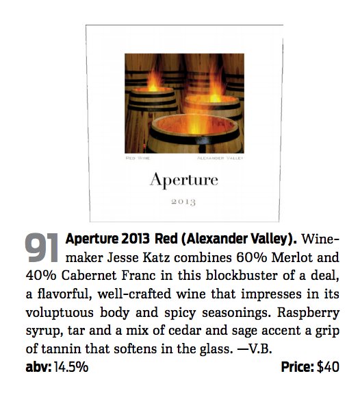 ApertureWines's tweet image. #91points from @WineEnthusiast for @ApertureWines Right Bank Blend! #redblend #sonomawine #aperturecellars