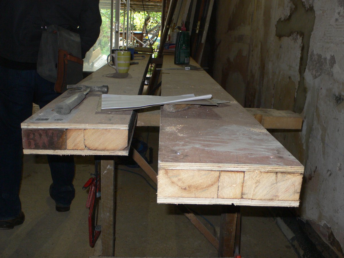 harrypaticas's tweet photo. Composite timber joists being fabricated on site from original Victorian joists #QPretrofit @STBA_UK @BBMarchitects https://t.co/B5928Cunex
