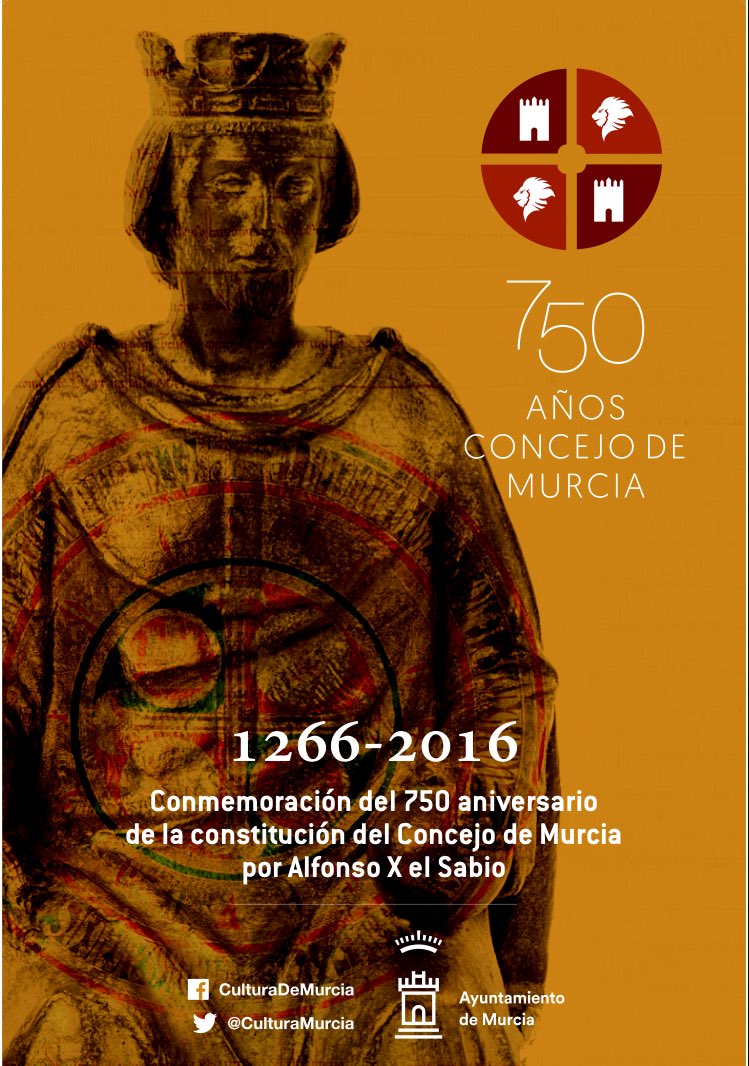 AytoMurcia's tweet photo. Se cumplen 750 años de la fundación del Concejo de Murcia. Compártelo, ¡tenemos mucho que celebrar! https://t.co/AoFnAgsPqW