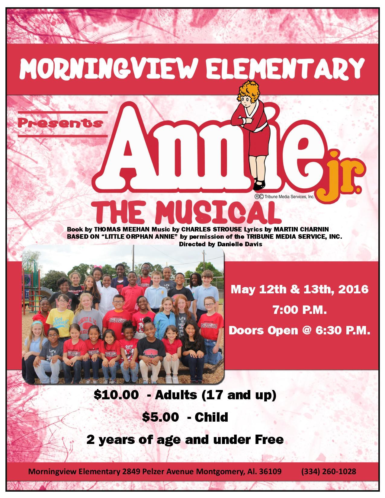 Montgomery Public Schools Morningview Elementary Will Stage Annie Jr Starting Tomorrow Star Jaden Gregory Appeared On Wsfa S Alabama Live