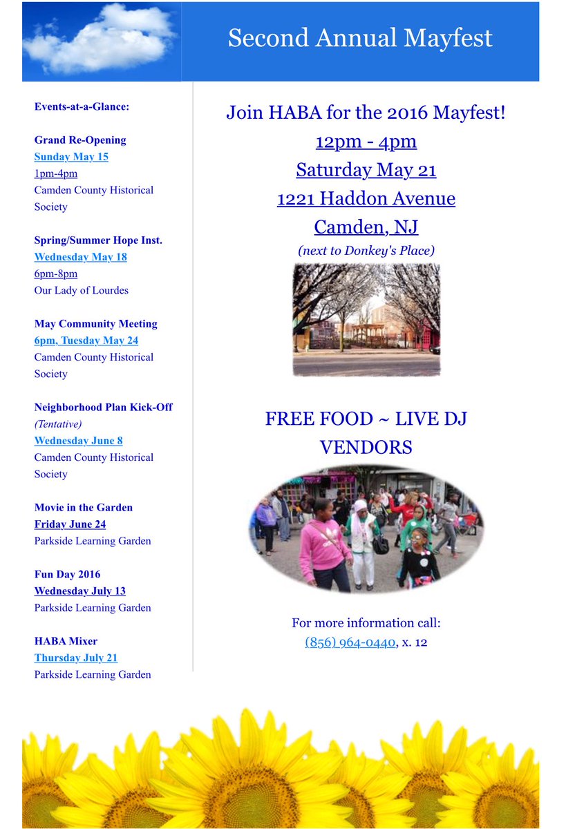 HABAParksideNJ's tweet photo. Mark your calendars and save the dates. Whats going down in Parkside. #haba https://t.co/iXhPhSC76D