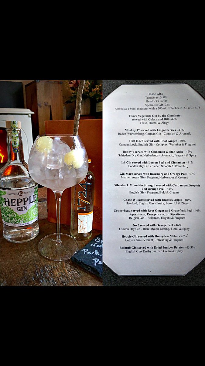 HandFMarlow's tweet photo. @Hepple_Gin is now on the gin list garnished with honeydew melon! #NatureMeetsScience #Gin https://t.co/H5PrLYyf4D