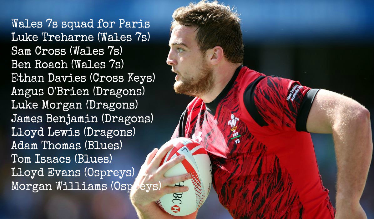 Wales bring back Ben Roach, Ethan Davies, Angus O'Brien, James Benjamin and Lloyd Lewis for #Paris7s